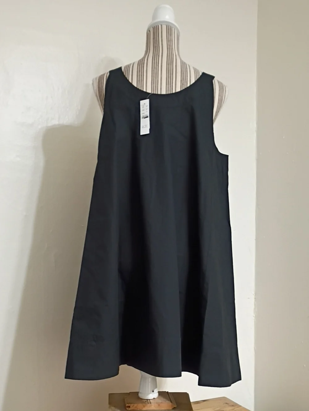 J Crew Black Patti Sleeveless A-line Shift Dress in Cotton Poplin Size L NWT